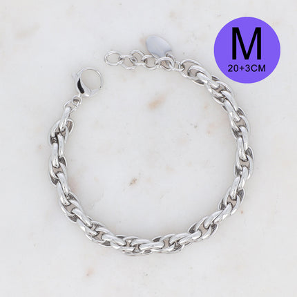 Bracelet Camron M - unisex, maille torsadée 23 CM