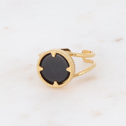 Bague Oria avec pierre naturelle ronde