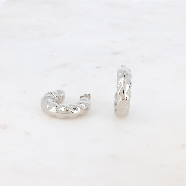 Hoop earrings - thick with a twisted effect