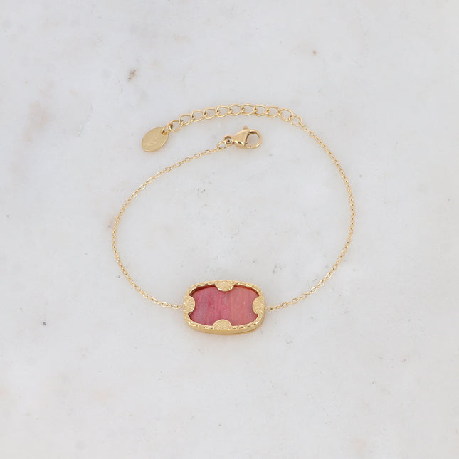 Zelda bracelet with rectangular natural stone