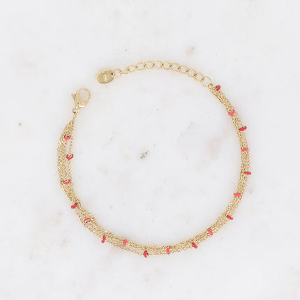 Bracelet 3 rangs Frédérique avec perles émaillées