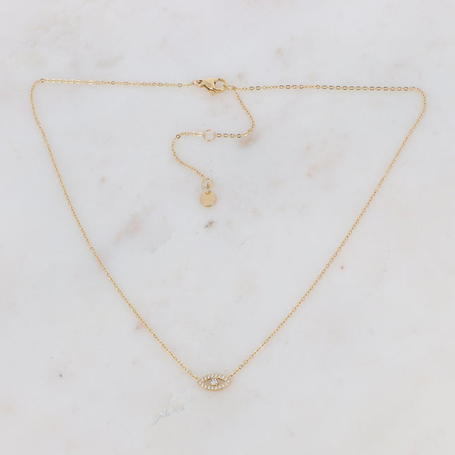 Collier Oulila - un petit oeil serti de zirconiums