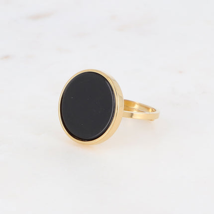Bague Maxine - pierre naturelle ronde