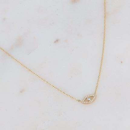 Collier Oulila - un petit oeil serti de zirconiums