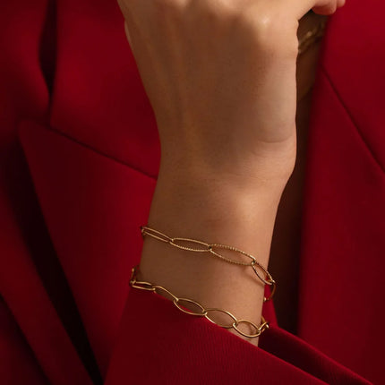 Bracelet Carl - maillons ovales striées