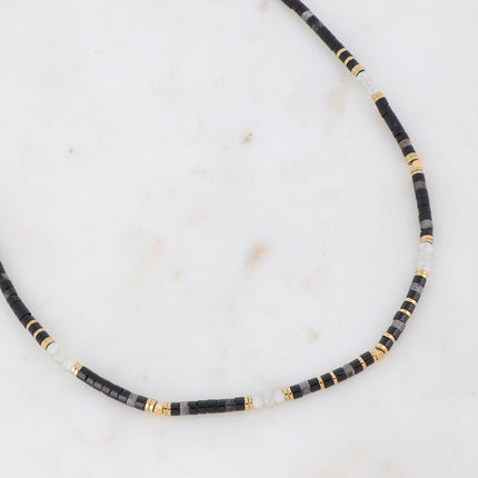 Collier Cybelle doré - pierres naturelles