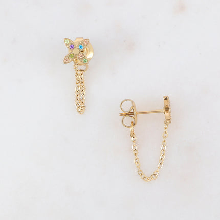 Boucles Florie trèfle avec zirconium