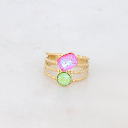 Bague Lolita - 4 rangs striés avec cristaux Swarovski®