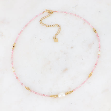 Collier Lionel - pierres naturelles et perles d'eau douce