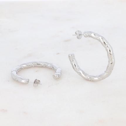 Créoles double torsades 4 cm