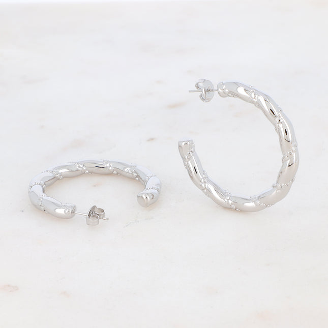 Double twist hoop earrings, 4 cm