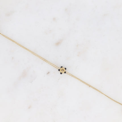 Bracelet - mini disc pendant and natural stones