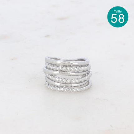 Bague Rosa - tressé et lisse