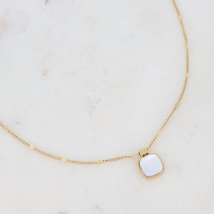 Collier Chloefina - pierre naturelle carrée