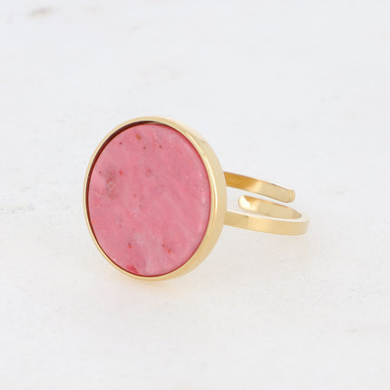 Bague Maxine - pierre naturelle ronde