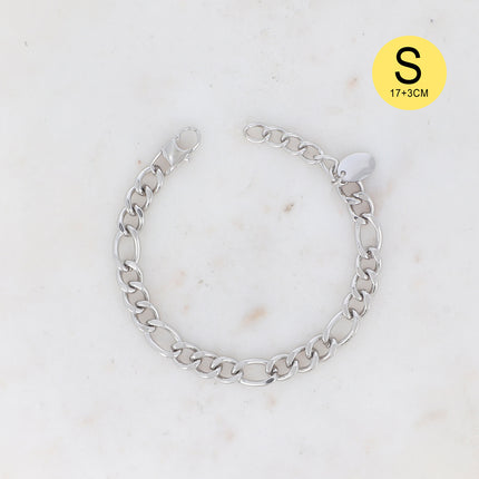Bracelet Sam S - UNISEX - maille figaro 20 cm