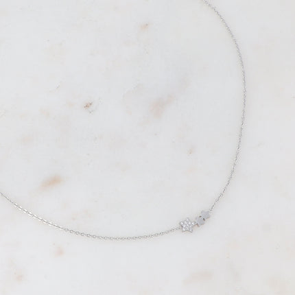 Collier Comète - 3 étoiles et oxydes de zirconium