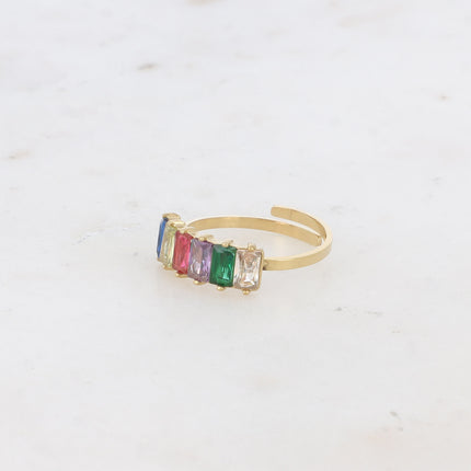 Bague - 6 cristaux rectangulaires