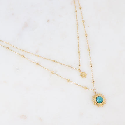 Collier Dao - soleil, boules, cristal pp30