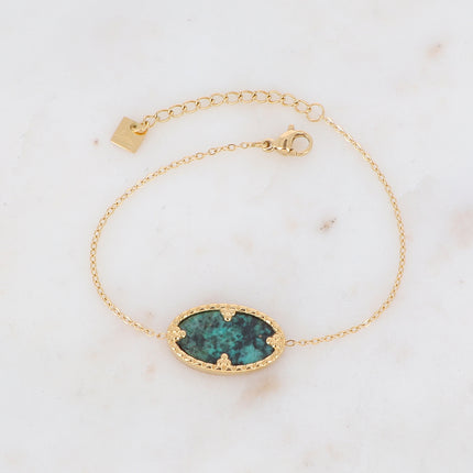 Bracelet Méli - pierre ovale et griffes triangles