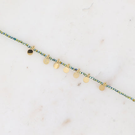 Bracelet - pâtes de verre et pampilles rondes