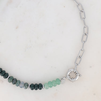Austyn Necklace - Oval Link and Natural Stones