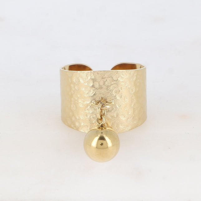 Bague Badia - martelé et pampille boule