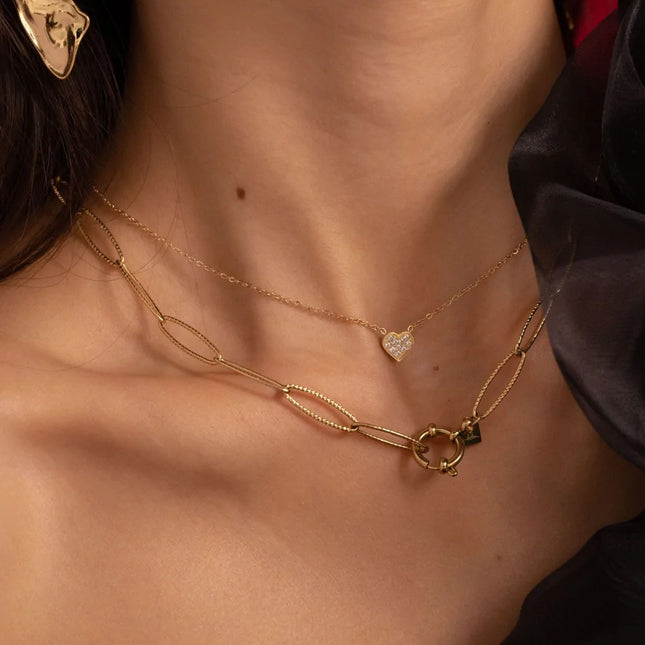 Collier Carl - maillons ovales striées