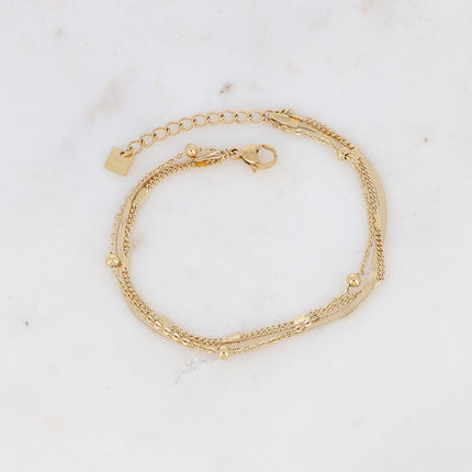Bracelet Foxy - maille miroir et maille avec boules