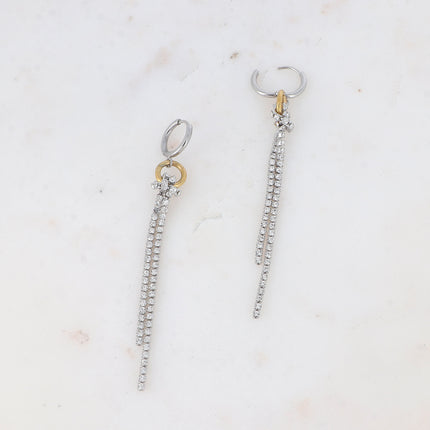 Créoles Eva - UNISEX - anneau et chaîne rivière