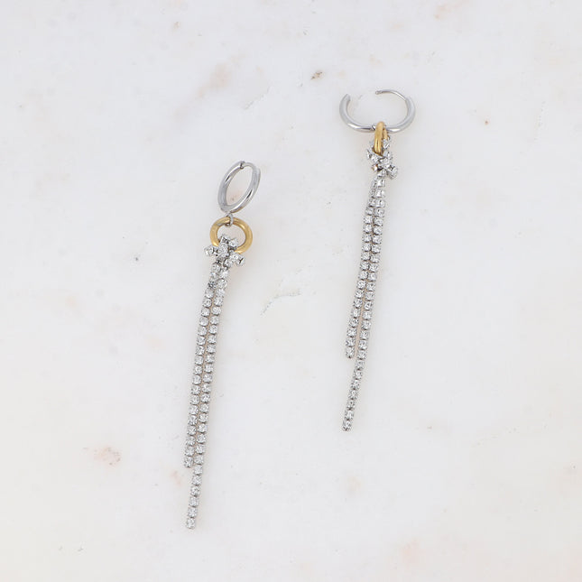 Créoles Eva - UNISEX - anneau et chaîne rivière