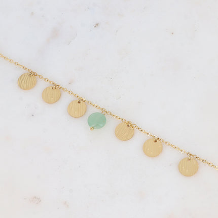 Bracelet Novalie - pastilles zébrées et pierre naturelles