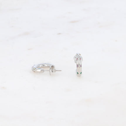 Créoles Orria - lisses avec oxydes de zirconium - 15 mm