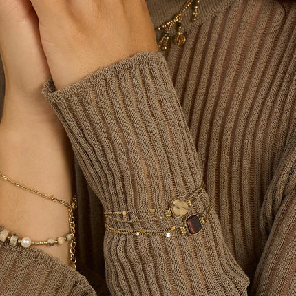 Bracelet Chloefina - pierre naturelle carrée