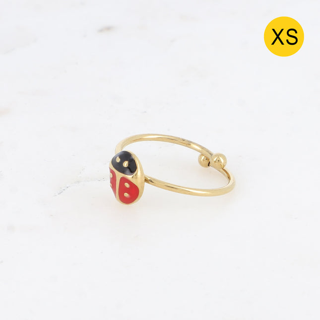Bague XS - coccinelle émaillée