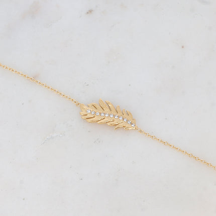 Bracelet - plume et oxyde de zirconium