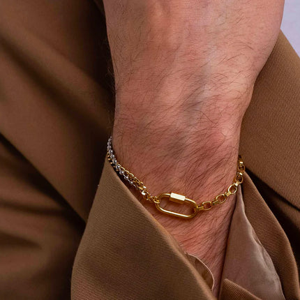 Bracelet Clyde M - UNISEX - 3 mailles et fermoir à vis 23CM