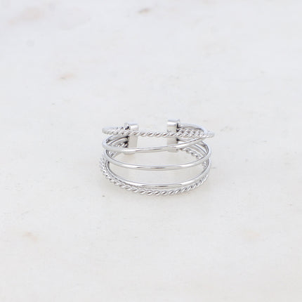 Bague Olana - 5 anneaux lisses et torsadées