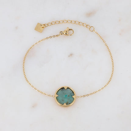 Bracelet Oria avec pierre ronde et griffes triangles