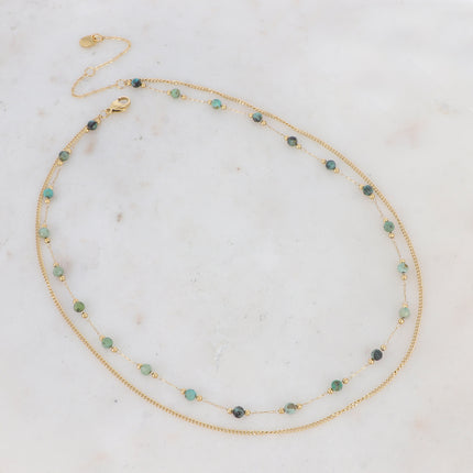 Collier Nerri 2 rangs - pierres naturelles