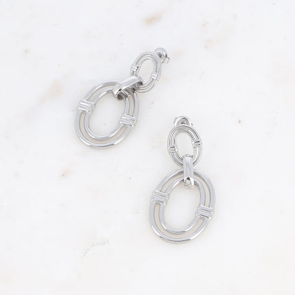 Ayna drop earrings - double openwork ring