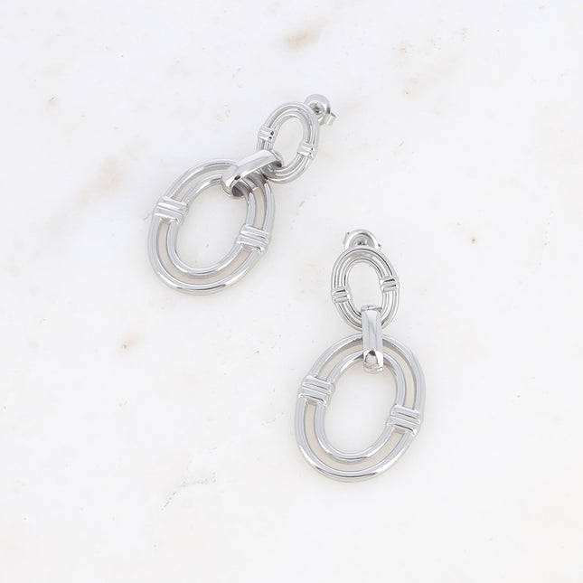 Boucles pendantes Ayna - double anneau ajouré