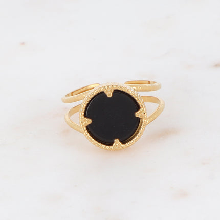 Bague Oria avec pierre naturelle ronde