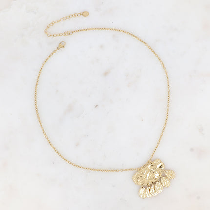 Collier Louna - pendentif graphique martelé