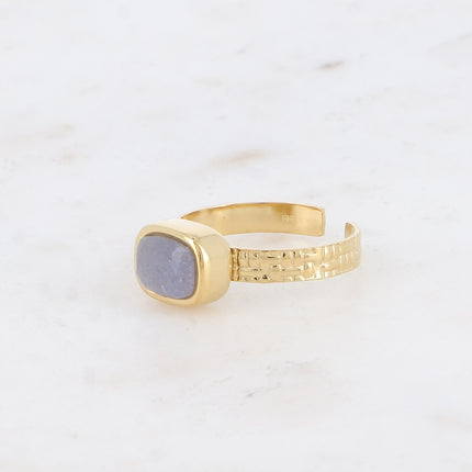 Bague Cindy - pierre naturelle rectangulaire
