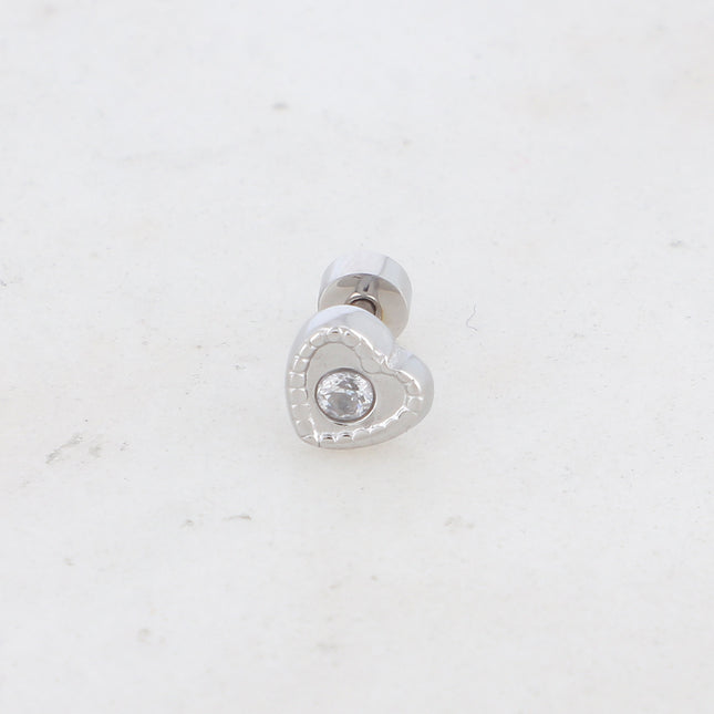 Piercing - heart and cubic zirconia