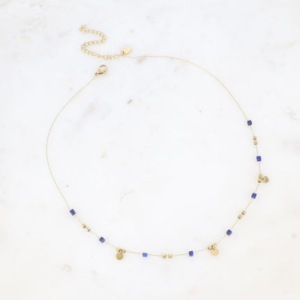 Collier - pierres naturelles et pampilles rondes