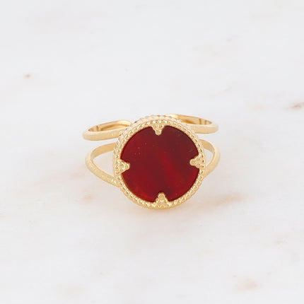 Bague Oria avec pierre naturelle ronde