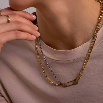 Collier Joshua - UNISEX - épingle et mailles