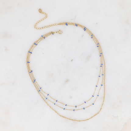 Collier 3 rangs Frédérique - perles émaillées